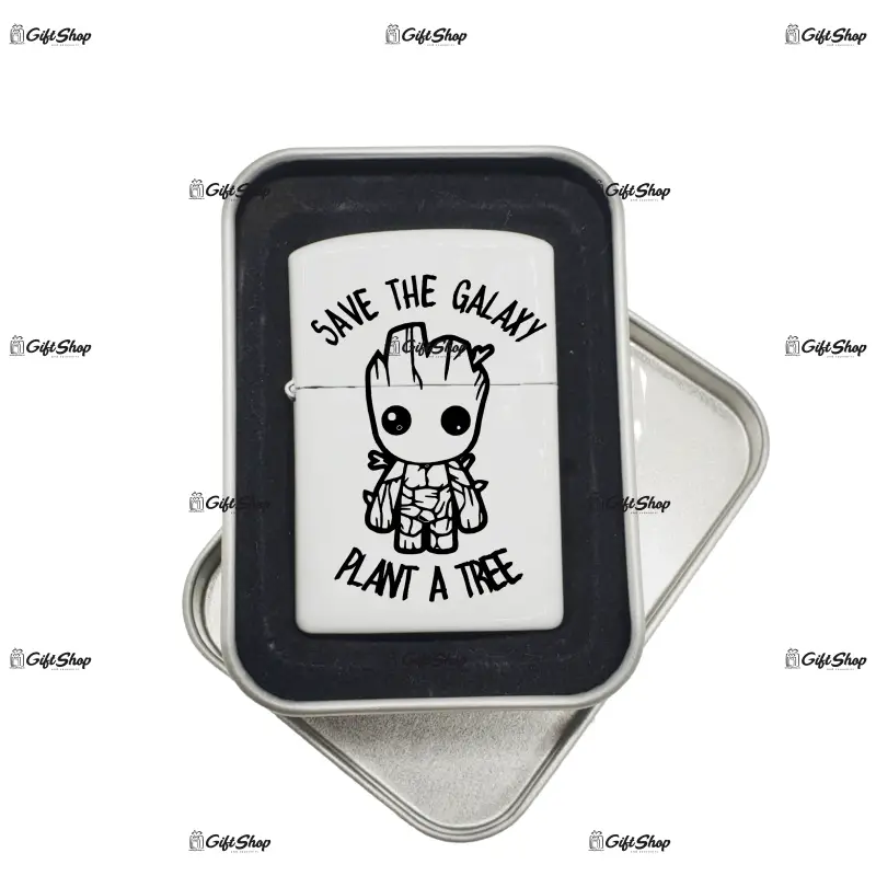 Save the galaxy plant a tree, bricheta metalica gravata laser cu mesaj